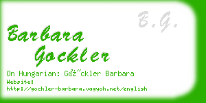 barbara gockler business card